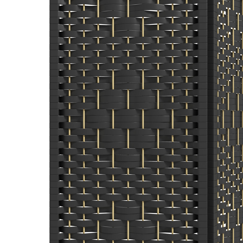 6 Panel Room Divider, Black