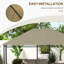 Toit de remplacement pour pavillon de jardin 10 pi x 13 pi, kaki protégé avec système de ventilation et de drainage - remplacement du pavillon extérieur,