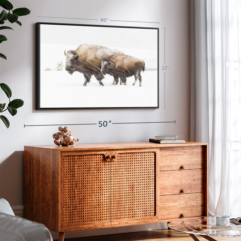 «Bison In Yellowstone National Park», art mural, H 27 po x l 40 po