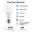 Ampoule DEL Euri Lighting A19, 9 W, 810 lm, équivalent 60 W, 2700 K, culot E26, modulable, CEC/JA8, UL