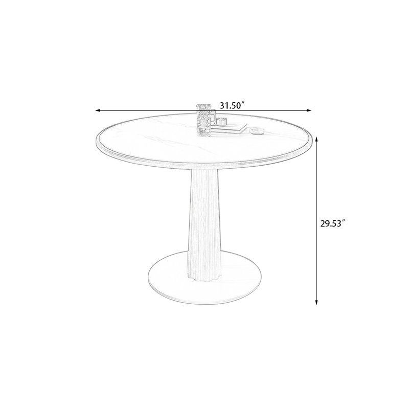 Table de salle à manger blanche, H 29,53 po x L 31,5 po x l 31,5 po