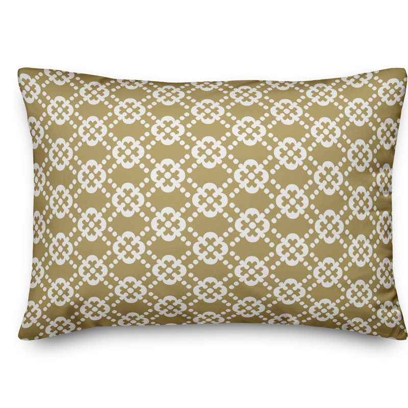Geometric Reversible Throw Pillow, Yellow/White