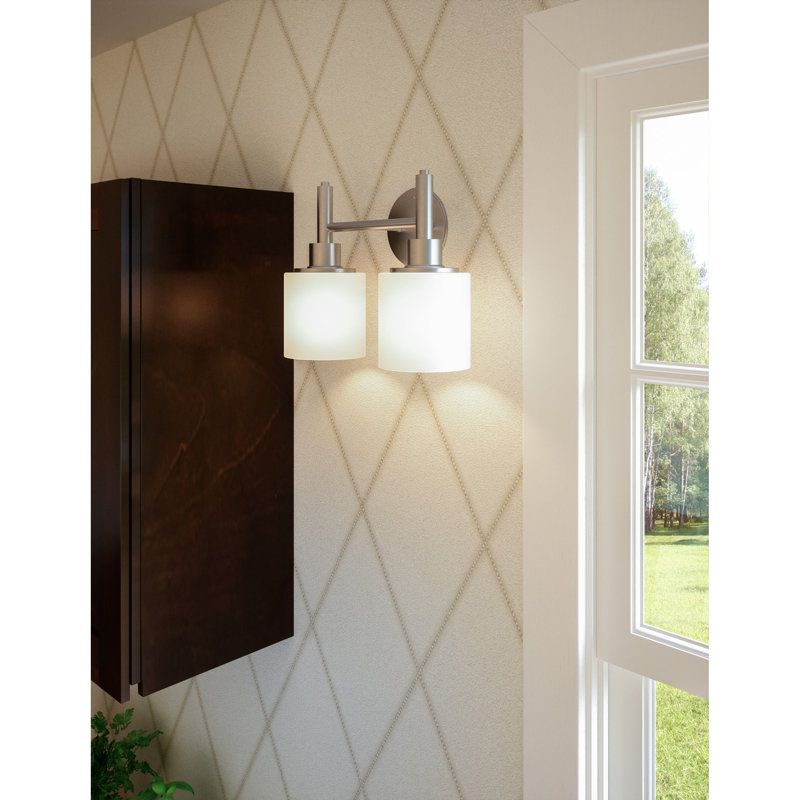 Éclairage pour meuble-lavabo Jorelys, Nickel satiné, 2
