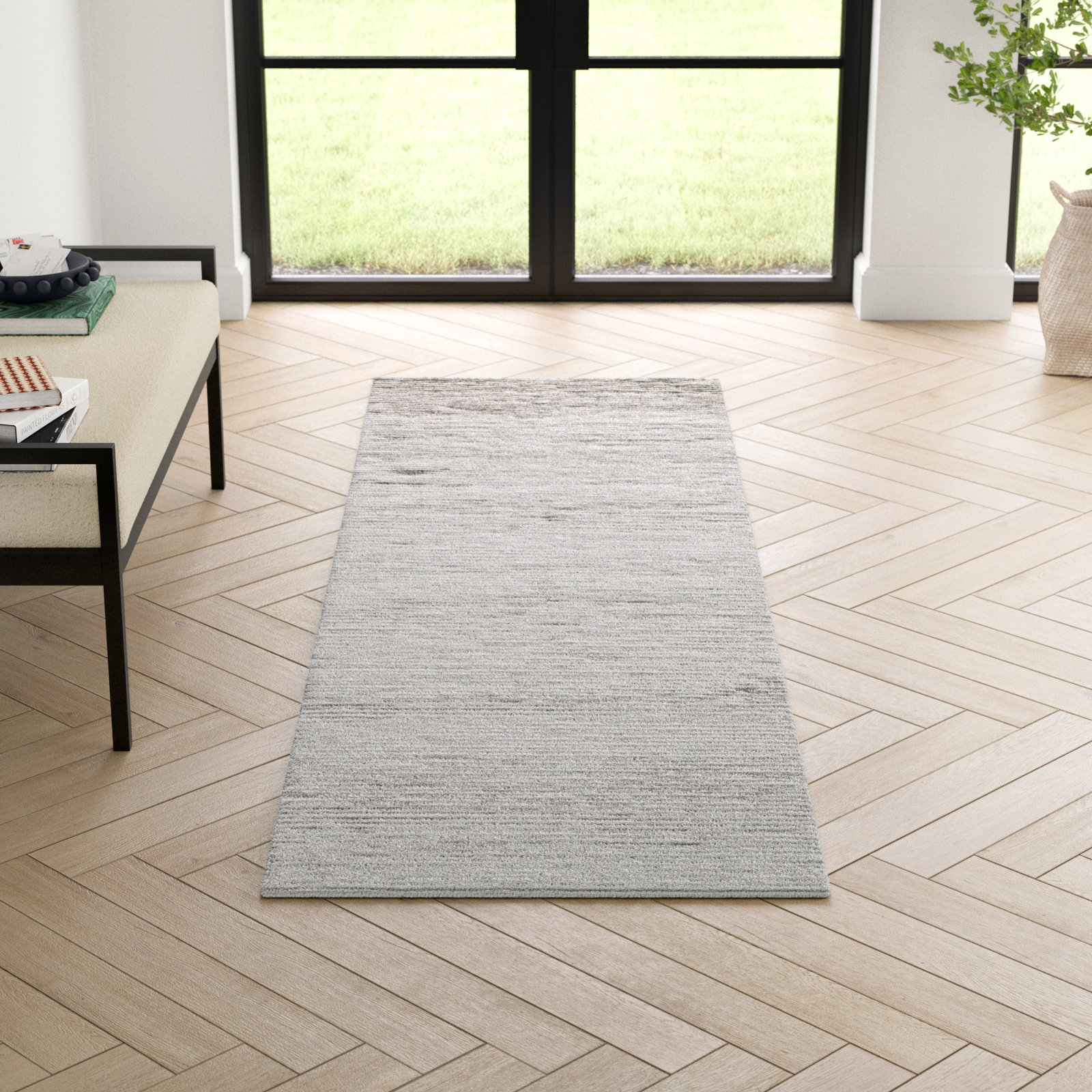 Danberry Light Gray Hand-Tufted Rug, Runner 2'6" x 8'