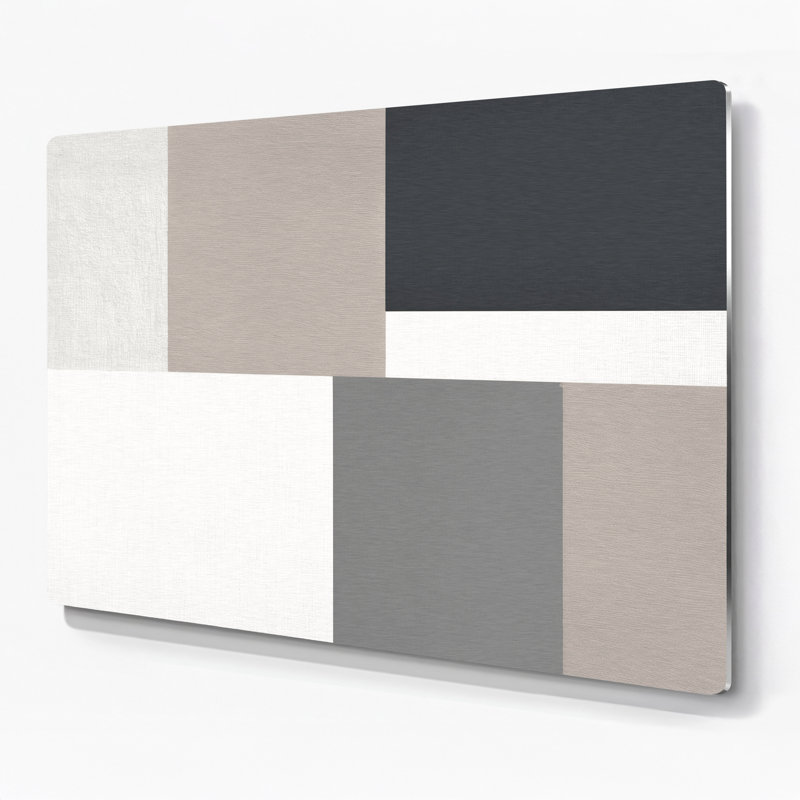 Minimalisme 5, art mural gris en métal, H 11 po x l 14 po