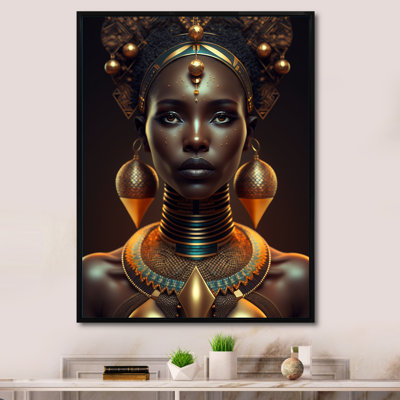Crowthorne, reine afro-américaine avec bijoux traditionnels V sur toile