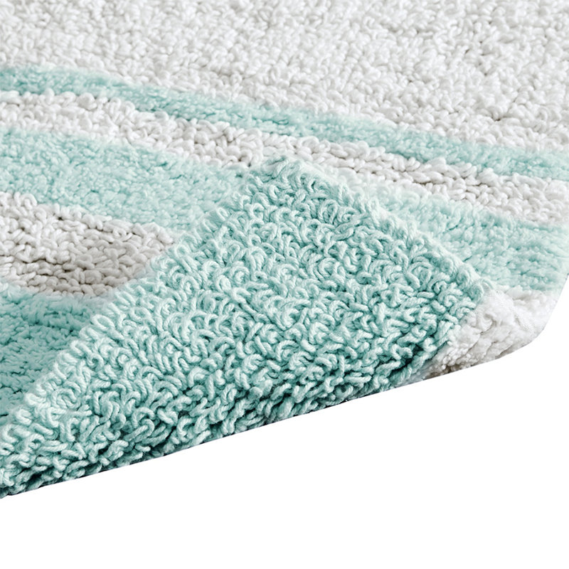 Tapis pour salle de bain réversible à rayures