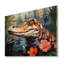 Popart alligator Blooms III - Crocodile sur bois-820544996