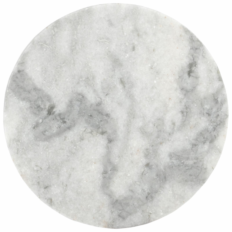 Devlin Marble Drink Table, White