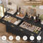 Almus 55'' Sideboard with 4 Glass Doors, 2 Large Drawers and Adjustable Shelves-57167825