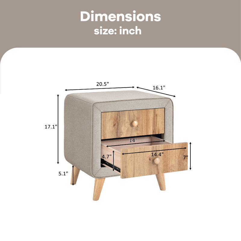 Table de chevet Krynn, Beige