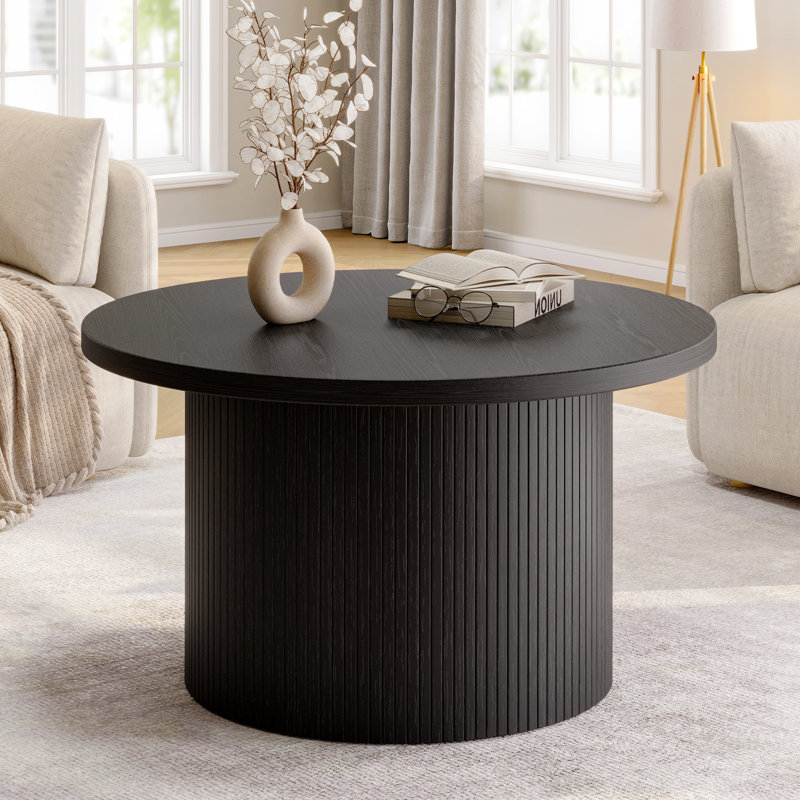 Table basse 31,5 "avec base cylindrique, Noir