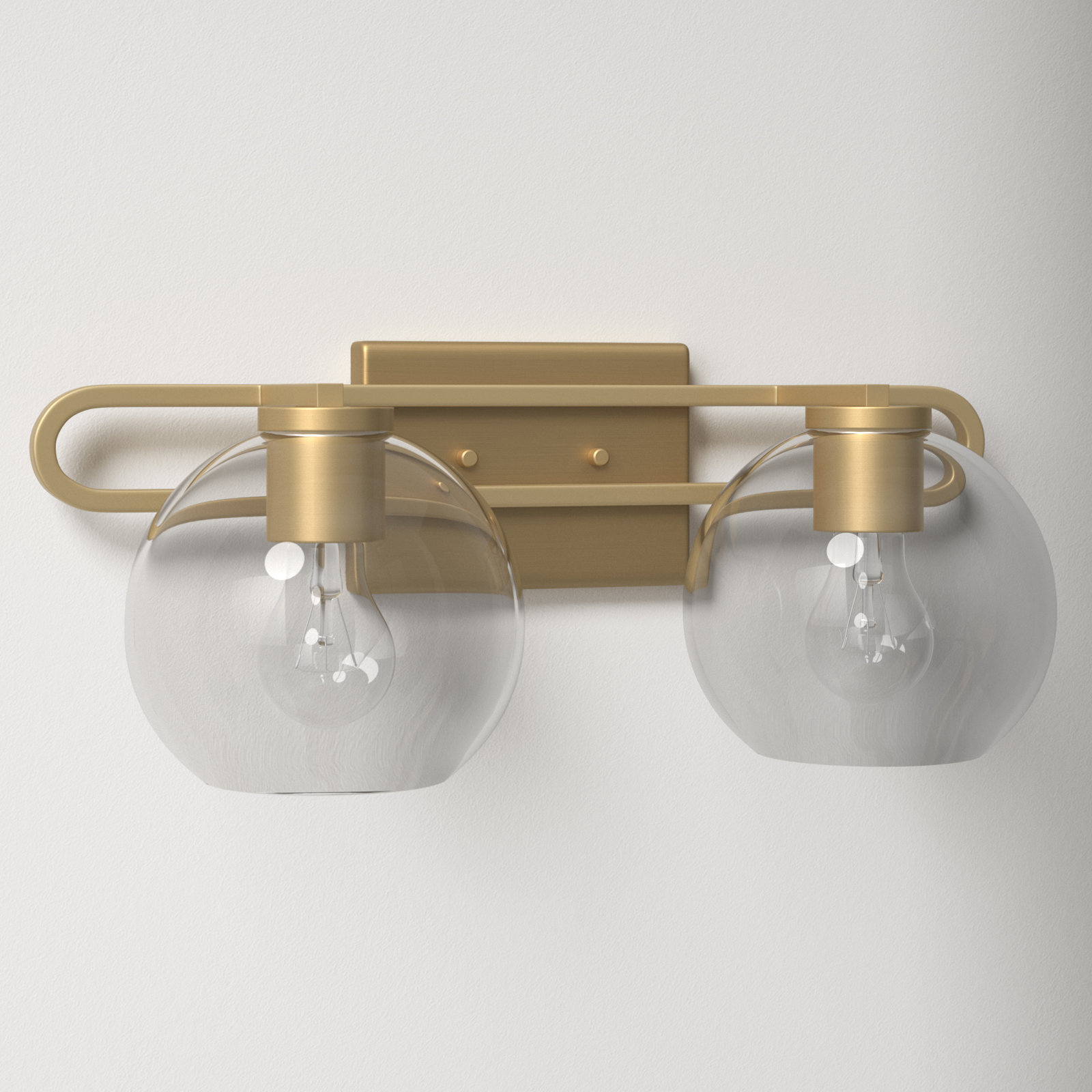 Eveline 4 Light Transparent Dimmable Vanity Light, Satin Brass, 7.63"H x 19.75"W x 8.38"D, 2