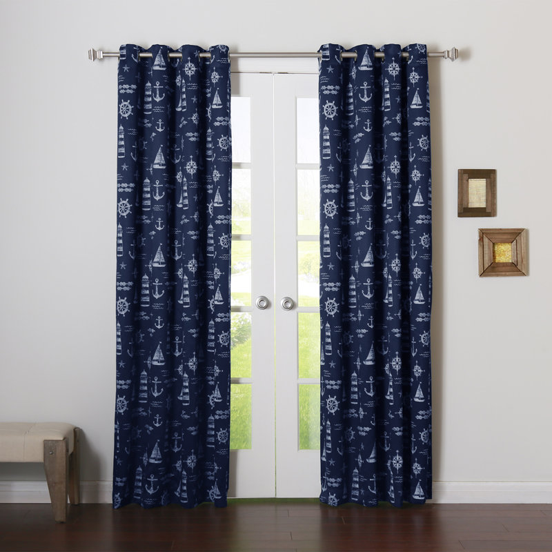 Paire de rideaux obscurcissant avec œillets Clatterbuck, Bleu marine, l 52 po x L 84 po