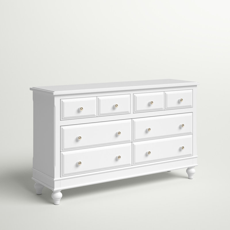 Commode 8 tiroirs Adriel, Blanc