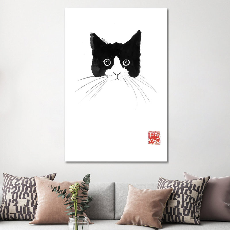 Cat Head by Péchane - Painting on Canvas, Wrapped Canvas, 101.6 cm H x 66.04 cm W x 3.175 cm D