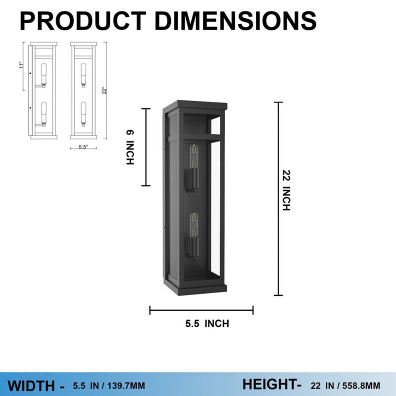 2-Light Flush Mounted Sconce (BULB EXCLUDED)