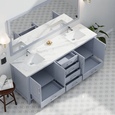 Meuble-lavabo double l 80 po x P 22 po et miroirs 30 po