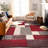 Allyne Geometric Red/Gray Non-Slip Rubberback Area Rug-1089645541