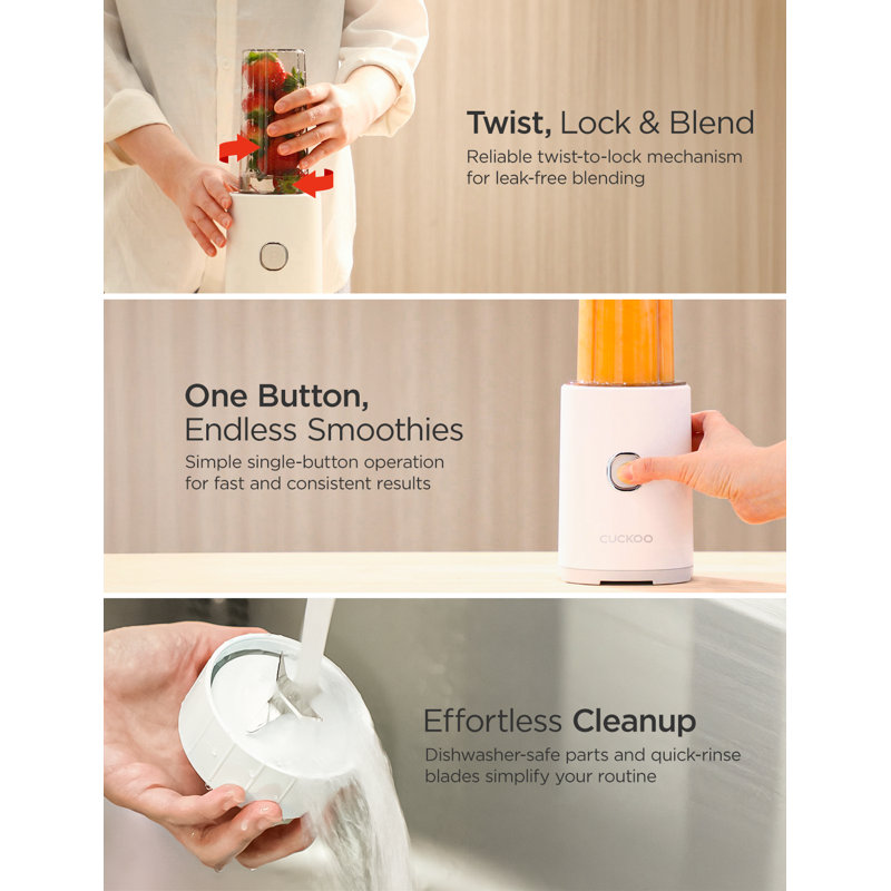 Mélangeur personnel portable Cuckoo CFM-D60W / 500 ml, certifié ETL (blanc)