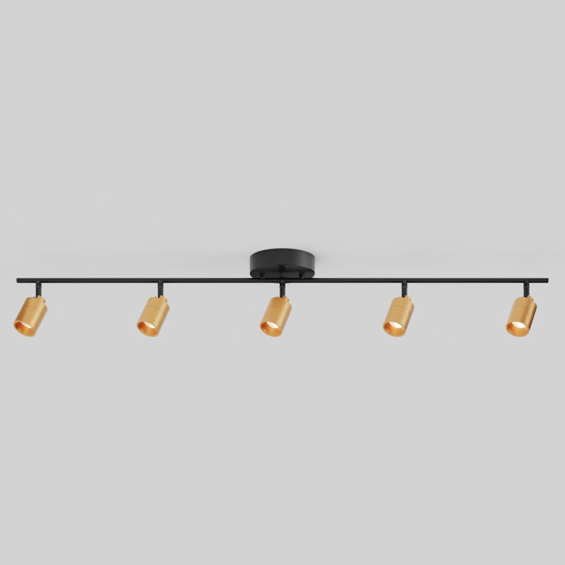 Shura 5-Light Integrated LED Track Light with Rotatable Heads, 4 ft. Track Lighting Kit, 3000k, 2450 Lumen, Matte Black