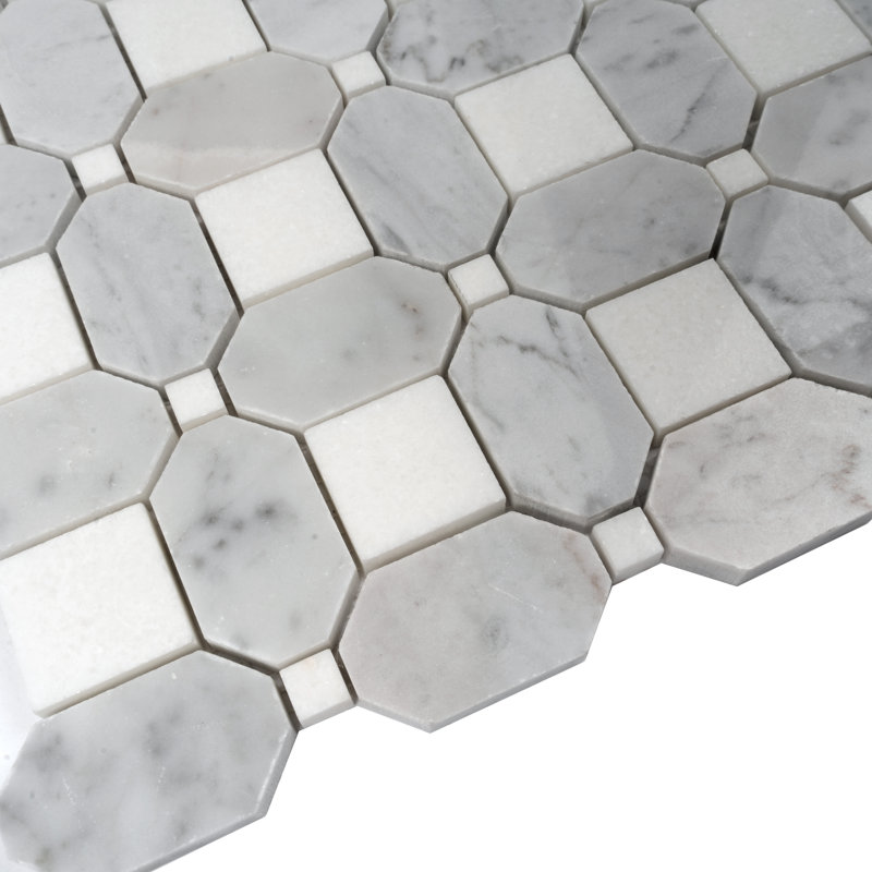 12.2" x 12.2" Mosaic Wall & Floor Tile, White