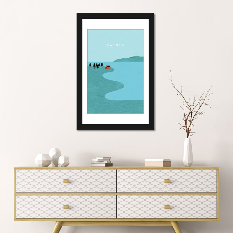 « suède », impression sur toile, Papier d'art encadré noir, Blanc, H 32 po x l 24 po x P 1 po