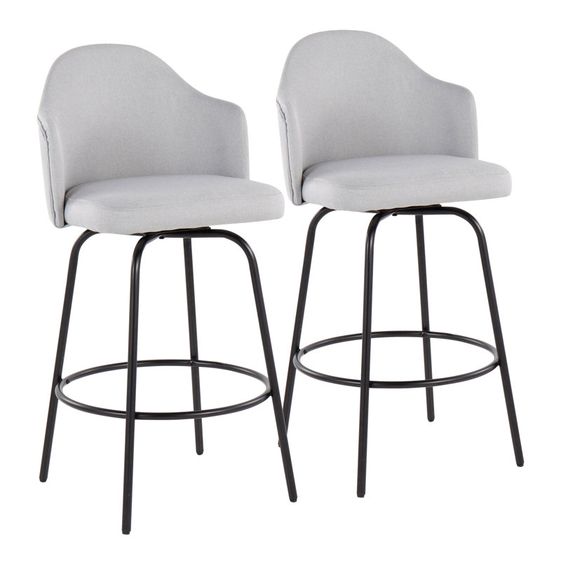 Tabouret de comptoir Lakyia, Gris texturé