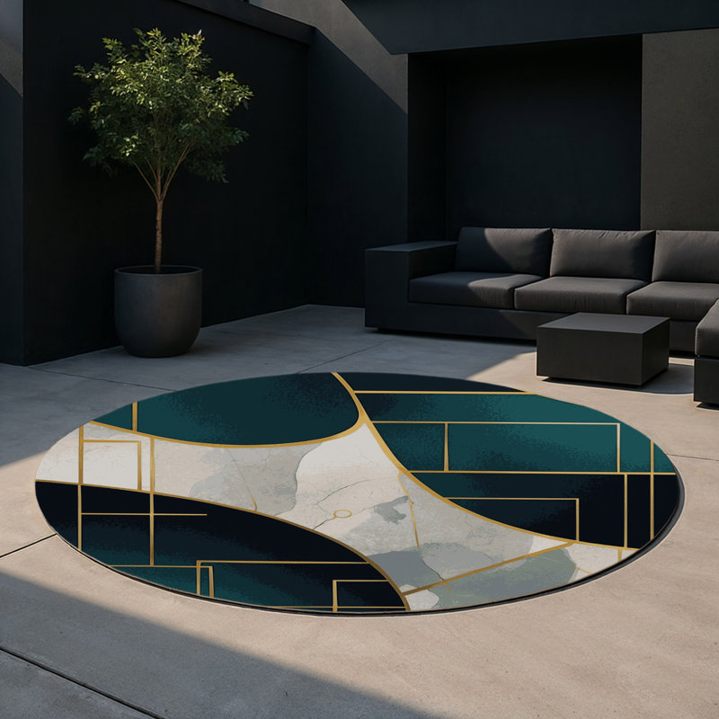 Ether Weave Indoor And Outdoor Area Rug, Round 5'