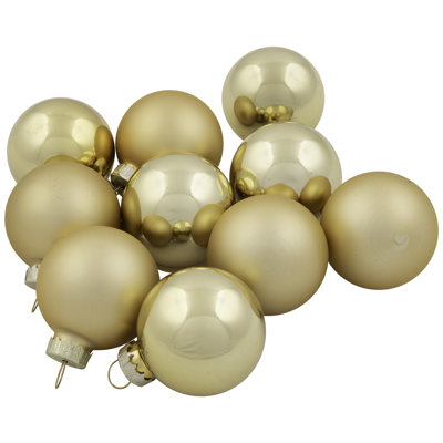 10ct 2-Finish Glass Christmas Ball Ornaments