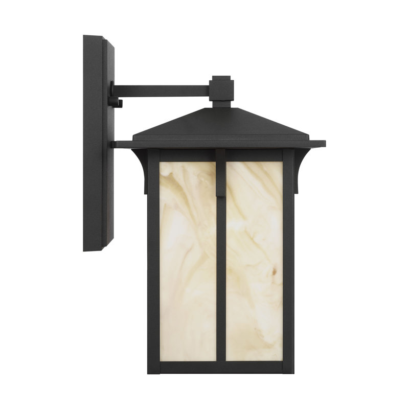 Tomek Medium One Light Outdoor Wall Lantern from Generation Lighting , 14" H x 8.375" W x 9.875" D, Black