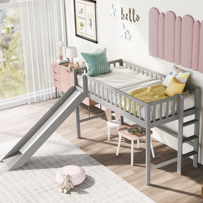 Low Loft Bed With Ladder And Slideold SKU:WFAAE