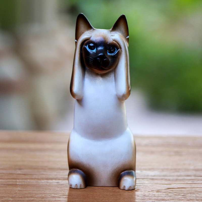 Figurine Odistanus «Hear No Evil Siamese Cat»
