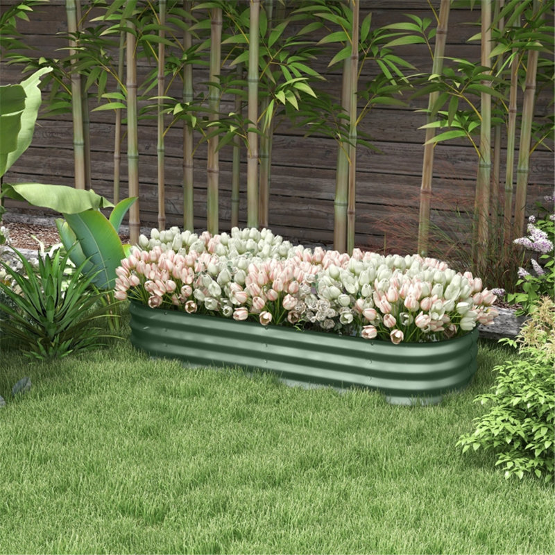 Boîte à fleurs surélevée en métal pour jardin, 5 po x 2 po x 1 pi, Denishia