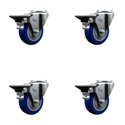 Roulettes pivotantes en poly avec freins Posi Lock