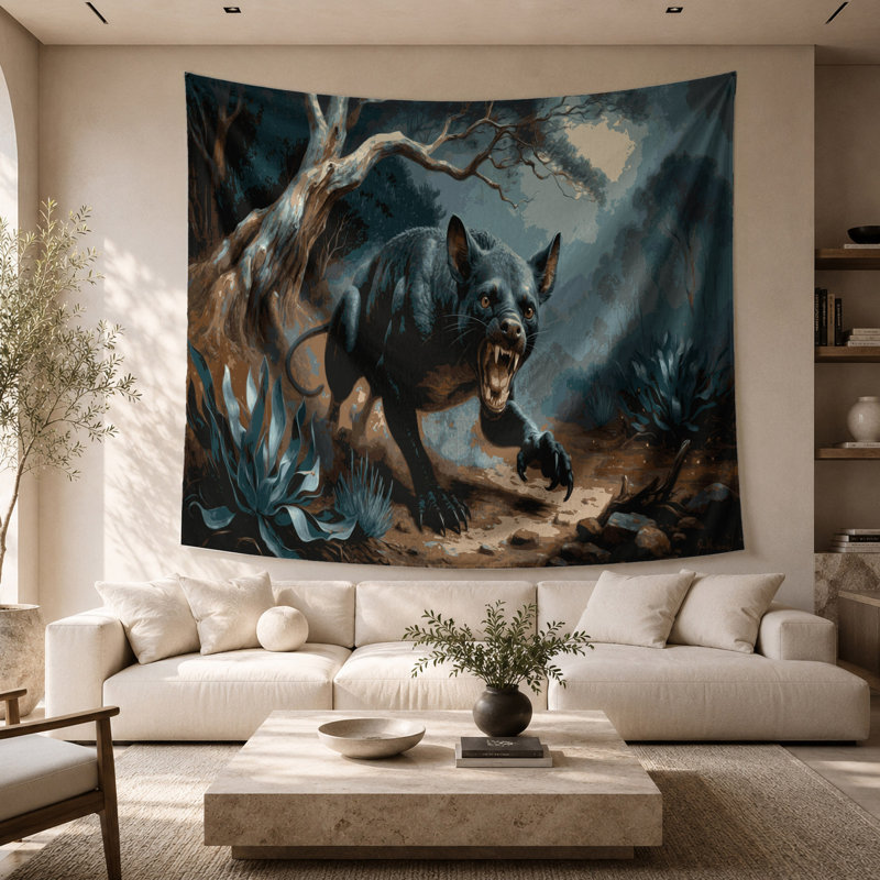 Tapisserie murale «Wildlife Tasmanian Devil», 68 po x 80 po