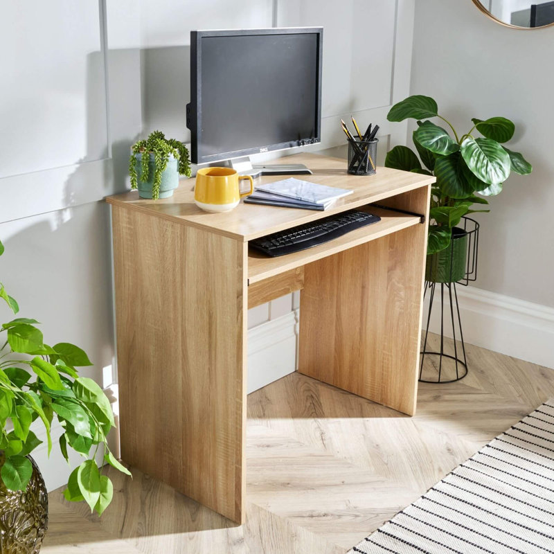 Lenona 80Cm W Rectangular Computer Desk, Oak