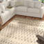 Tapis ivoire / brun en laine touffeté à la main Clem Southwestern-395324466