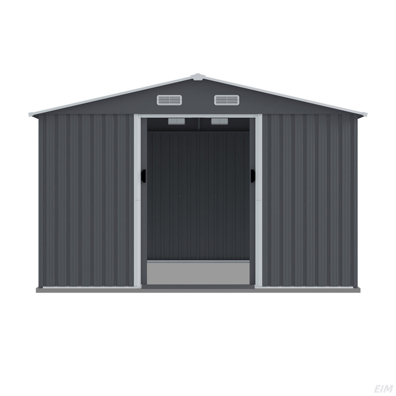 Grande remise en métal pour l'extérieur, H 76,75 po x l 118,13 po x P 95,69 po