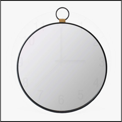 Miroir mural contemporain avec cadre noir élégant, idéal pour rehausser le décor de n'importe quelle pièce et créer une ambiance spacieuse.