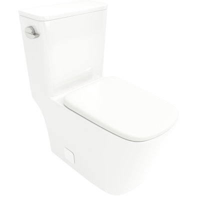 One Piece Ceramic Toilet With Excellent And Efficient Flushing - Soft Close Seat, Siphon Flushing, Low Water Absorption, Fine Smooth Silent Tranquil