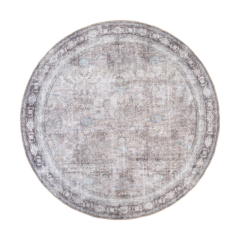 Tapis ivoire / gris Griffey, Rond 7 pi 10 po