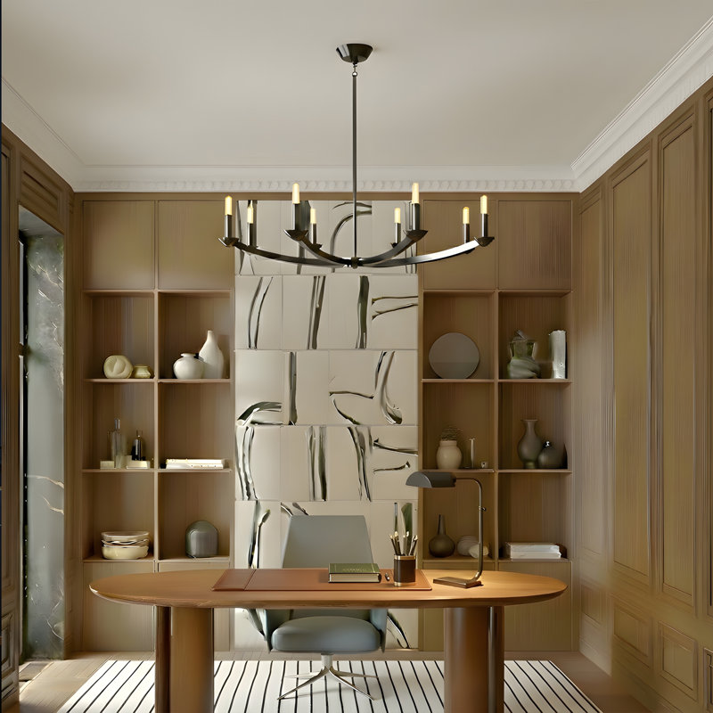 Goldie 8 - Light Chandelier, Lacquered Burnished Brass