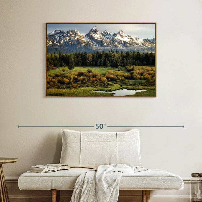 Grand Teton Beauty, Cadre flottant doré, 40 po x 27 po