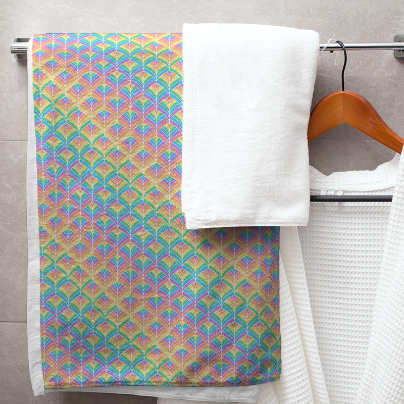 Katelyn Elizabeth Cotton Blend Bath Towel, Pastel Stripes