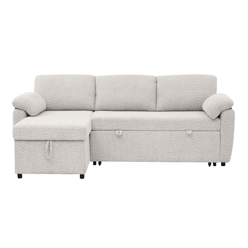 Canapé-lit convertible 3 en 1 avec rangement, Polyester gris clair