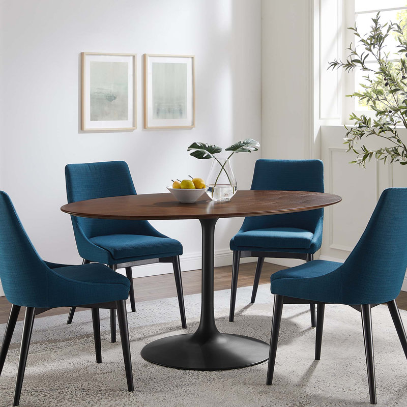 Table de salle à manger Silver Orchid Fein, H 28,5 po x l 35,5 po x L 60 po, Noyer, Noir
