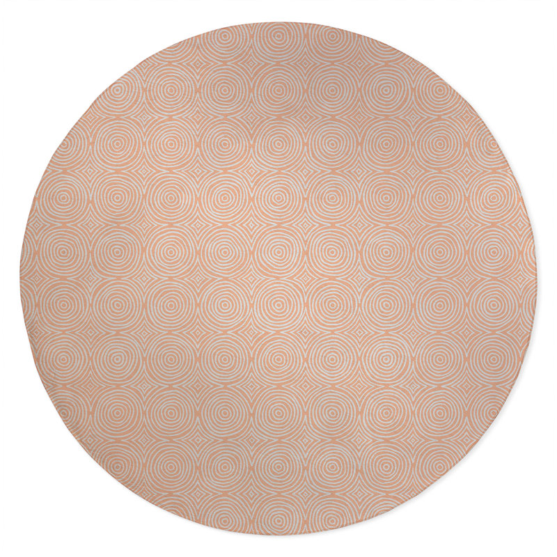 Rolling Circles Non-Slip Outdoor Rug, Round 5'