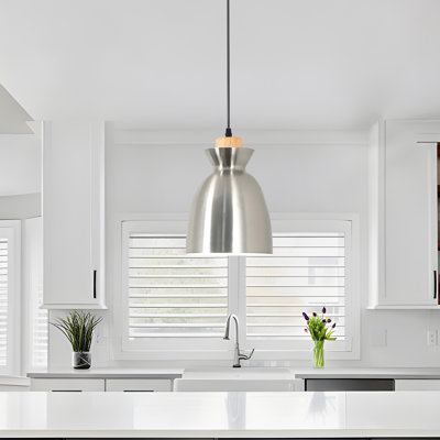 Luminaire suspendu de cuisine moderne en nickel à 1 lumière Gilbahar