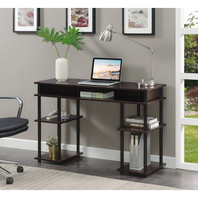 Edwin No Tools Writing Desk with Shelves